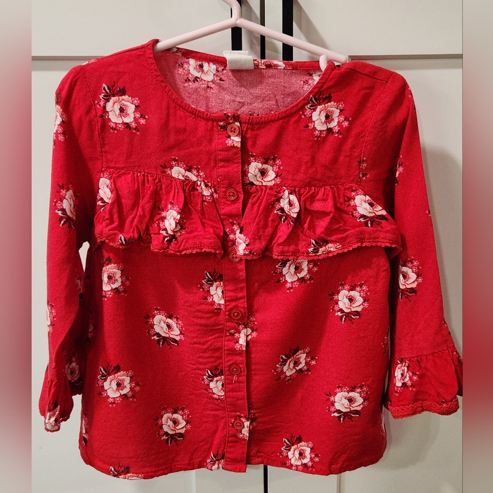 GAP Red Floral Kids Blouse